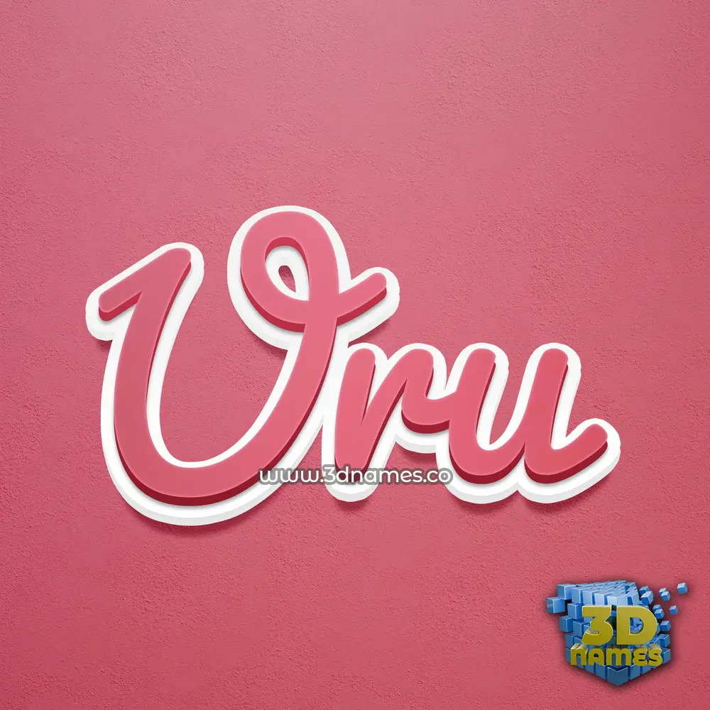 uru in Red Scribble style - 3D name wallpaper