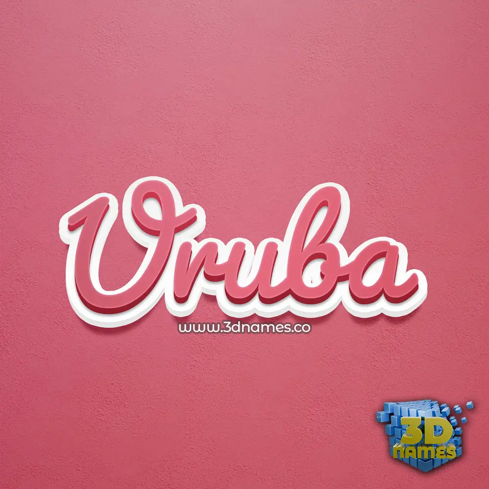 uruba in Red Scribble style - 3D name wallpaper