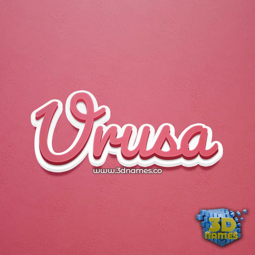 urusa in Red Scribble style - 3D name wallpaper