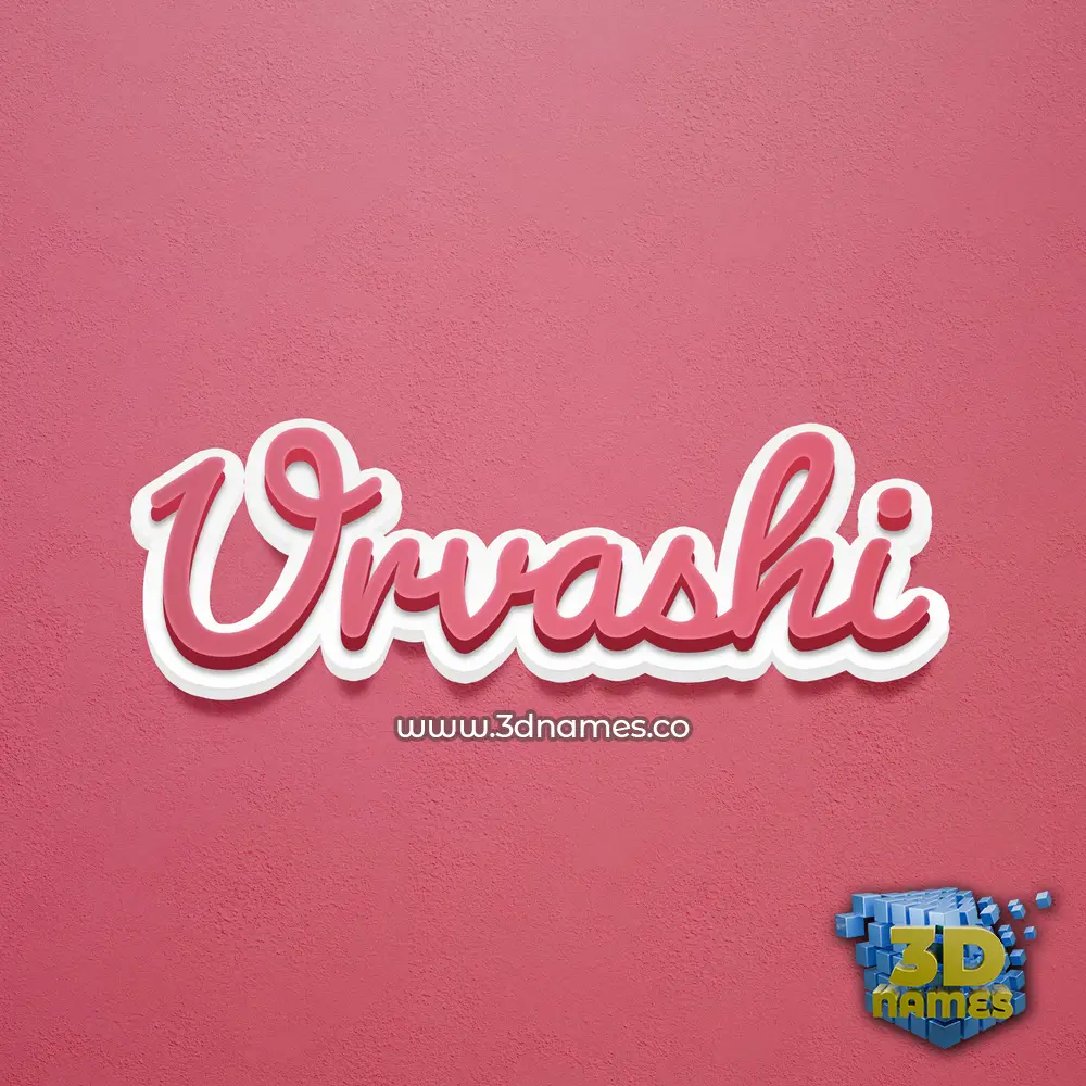 urvashi in Red Scribble style - 3D name wallpaper