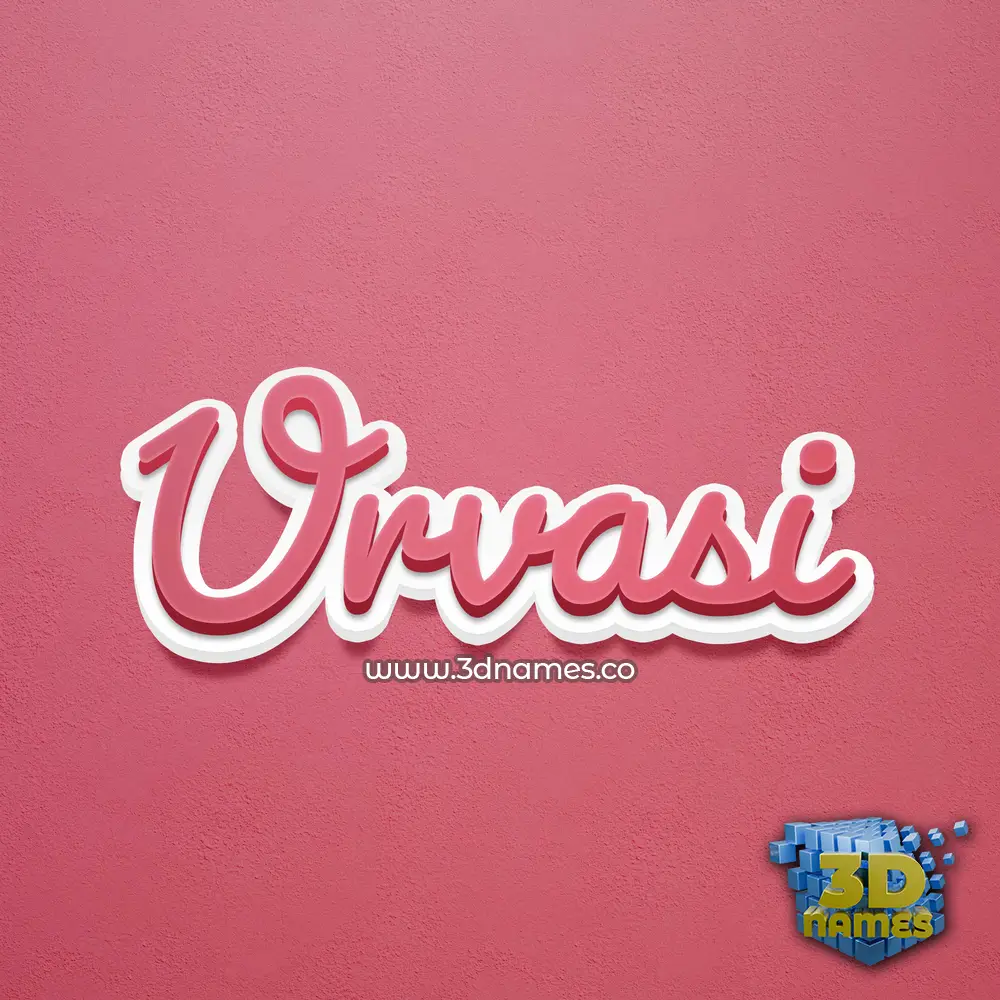 urvasi in Red Scribble style - 3D name wallpaper