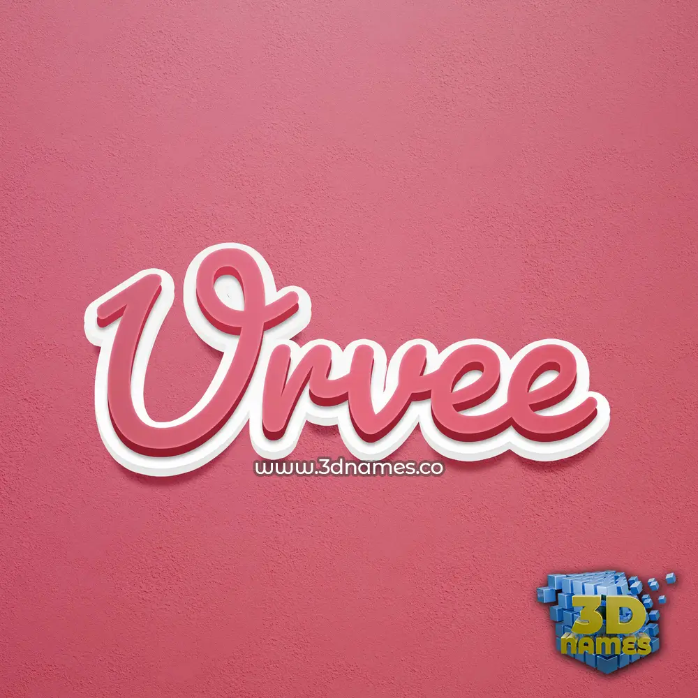urvee in Red Scribble style - 3D name wallpaper