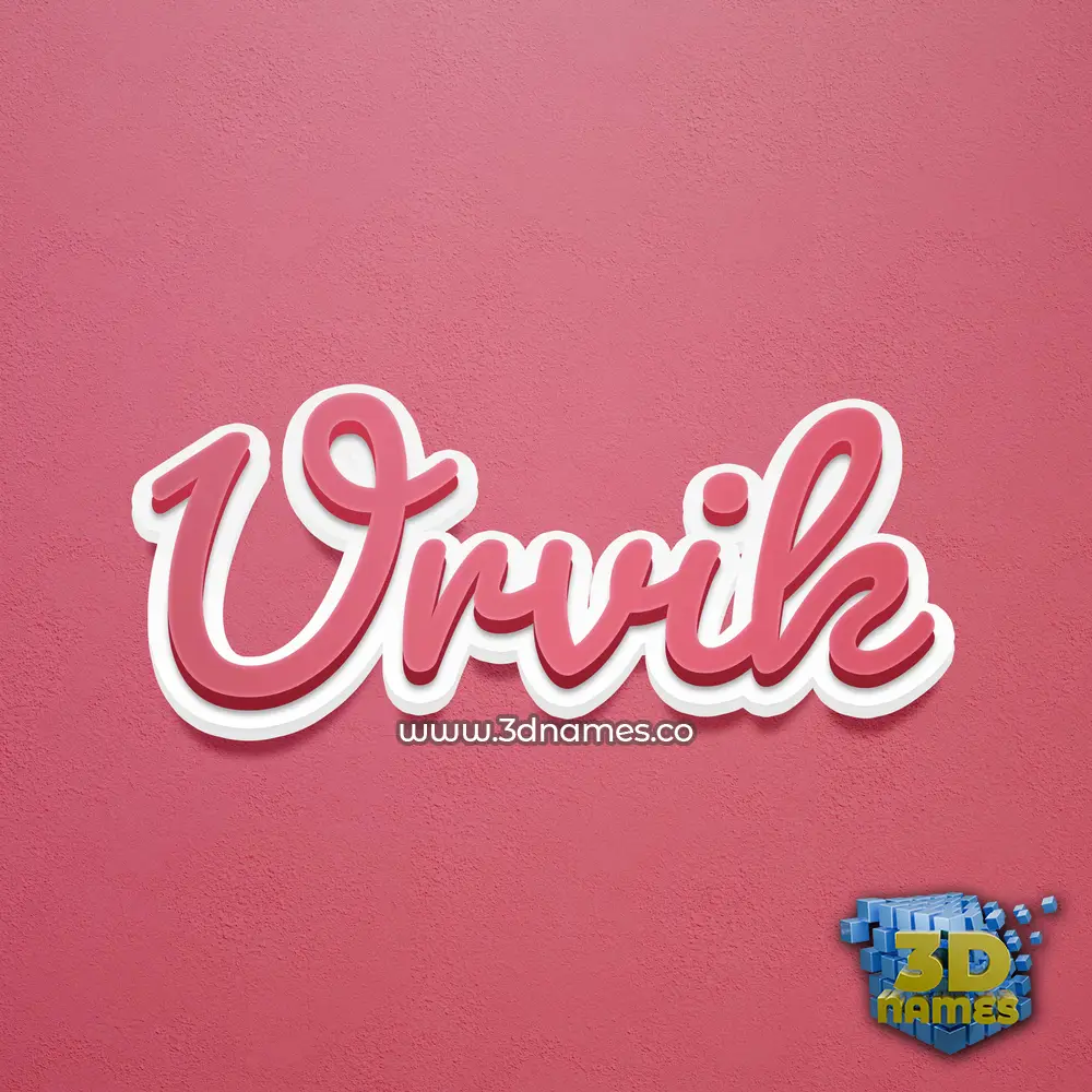 urvik in Red Scribble style - 3D name wallpaper