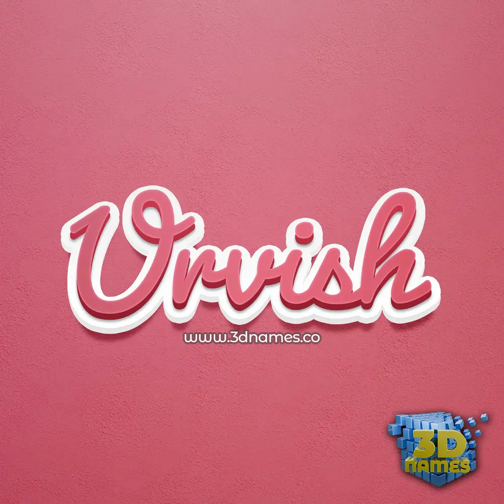 urvish in Red Scribble style - 3D name wallpaper