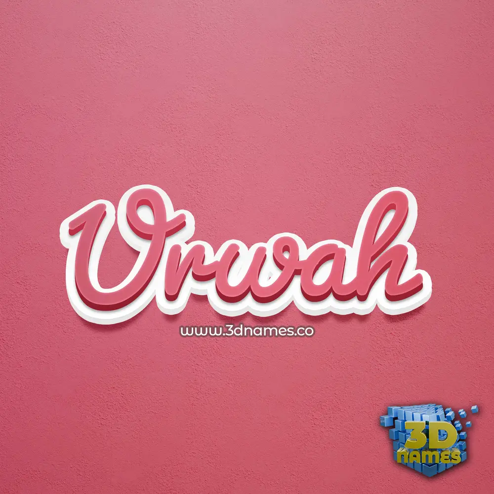 urwah in Red Scribble style - 3D name wallpaper
