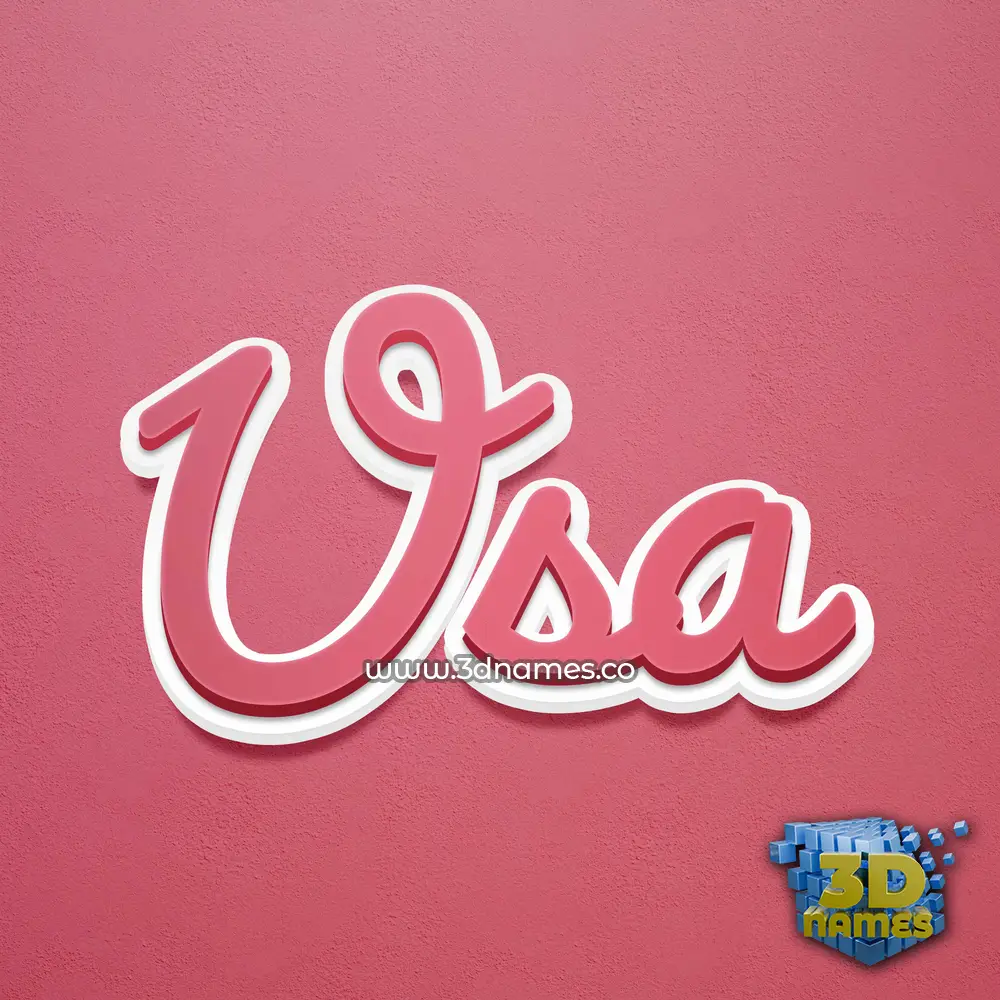usa in Red Scribble style - 3D name wallpaper