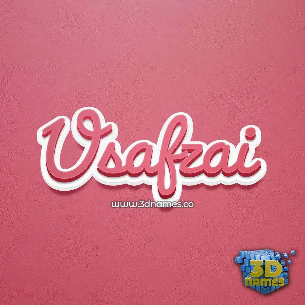 usafzai in Red Scribble style - 3D name wallpaper