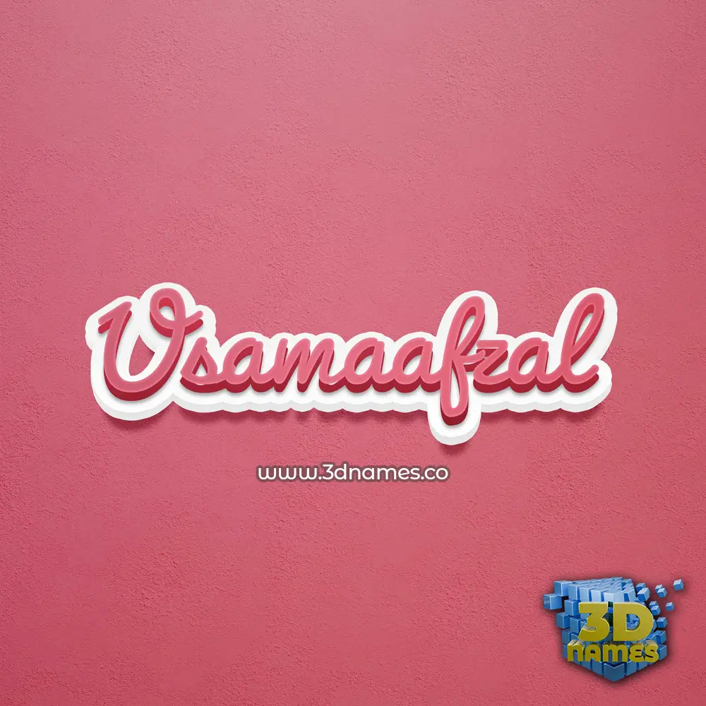 usamaafzal in Red Scribble style - 3D name wallpaper