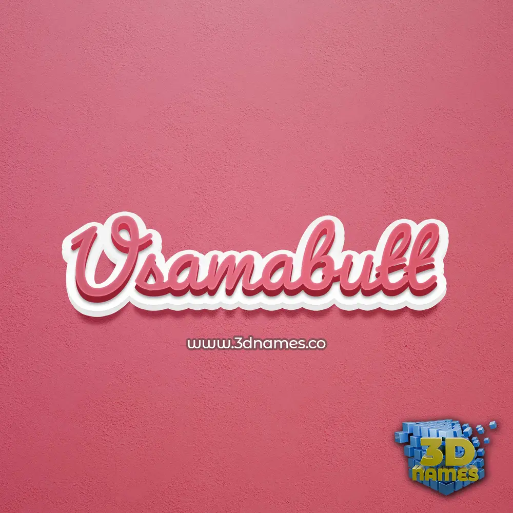 usamabutt in Red Scribble style - 3D name wallpaper
