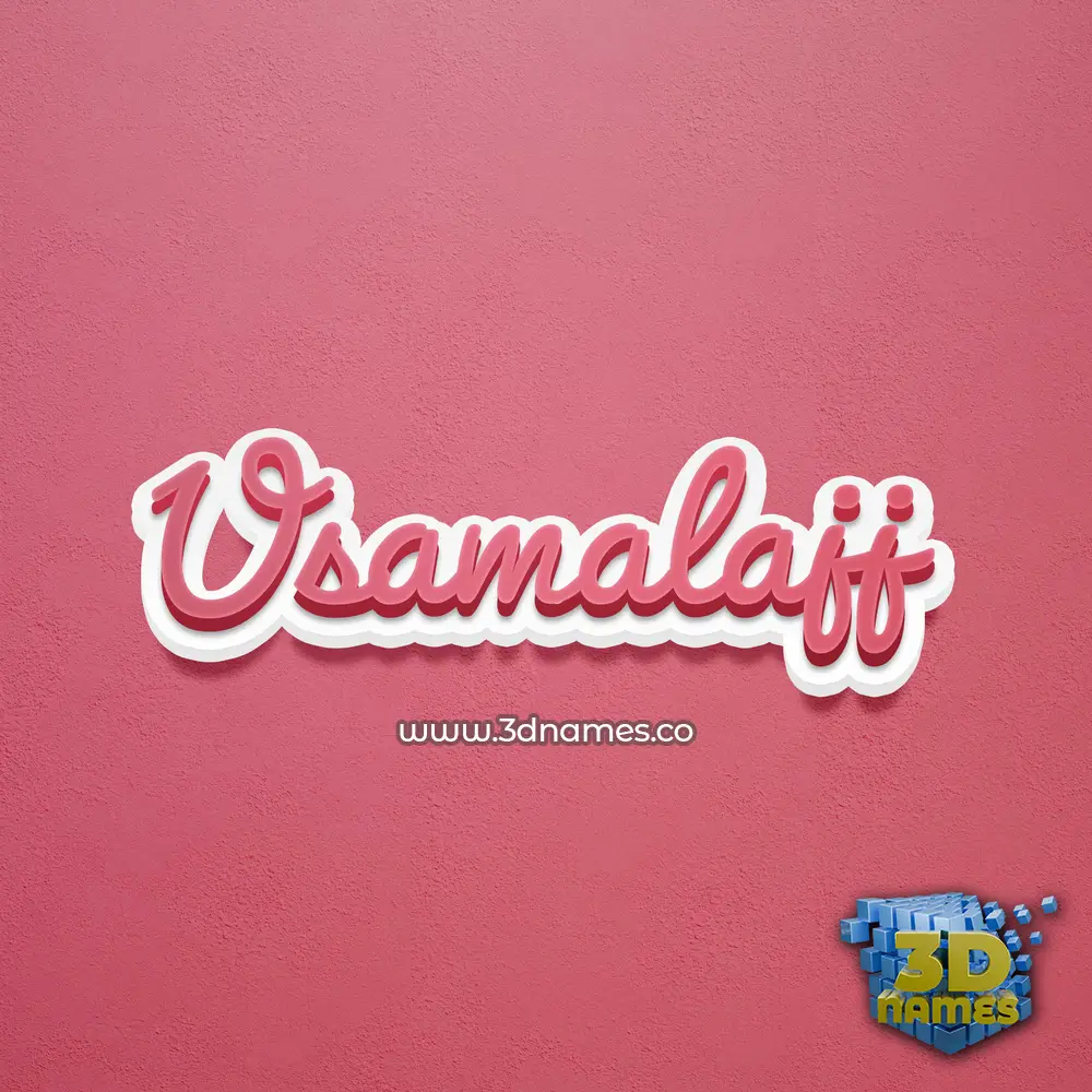 usamalajj in Red Scribble style - 3D name wallpaper