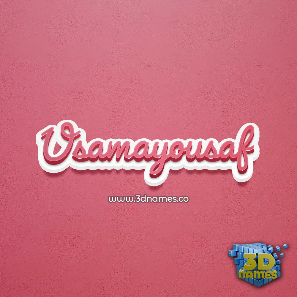 usamayousaf in Red Scribble style - 3D name wallpaper