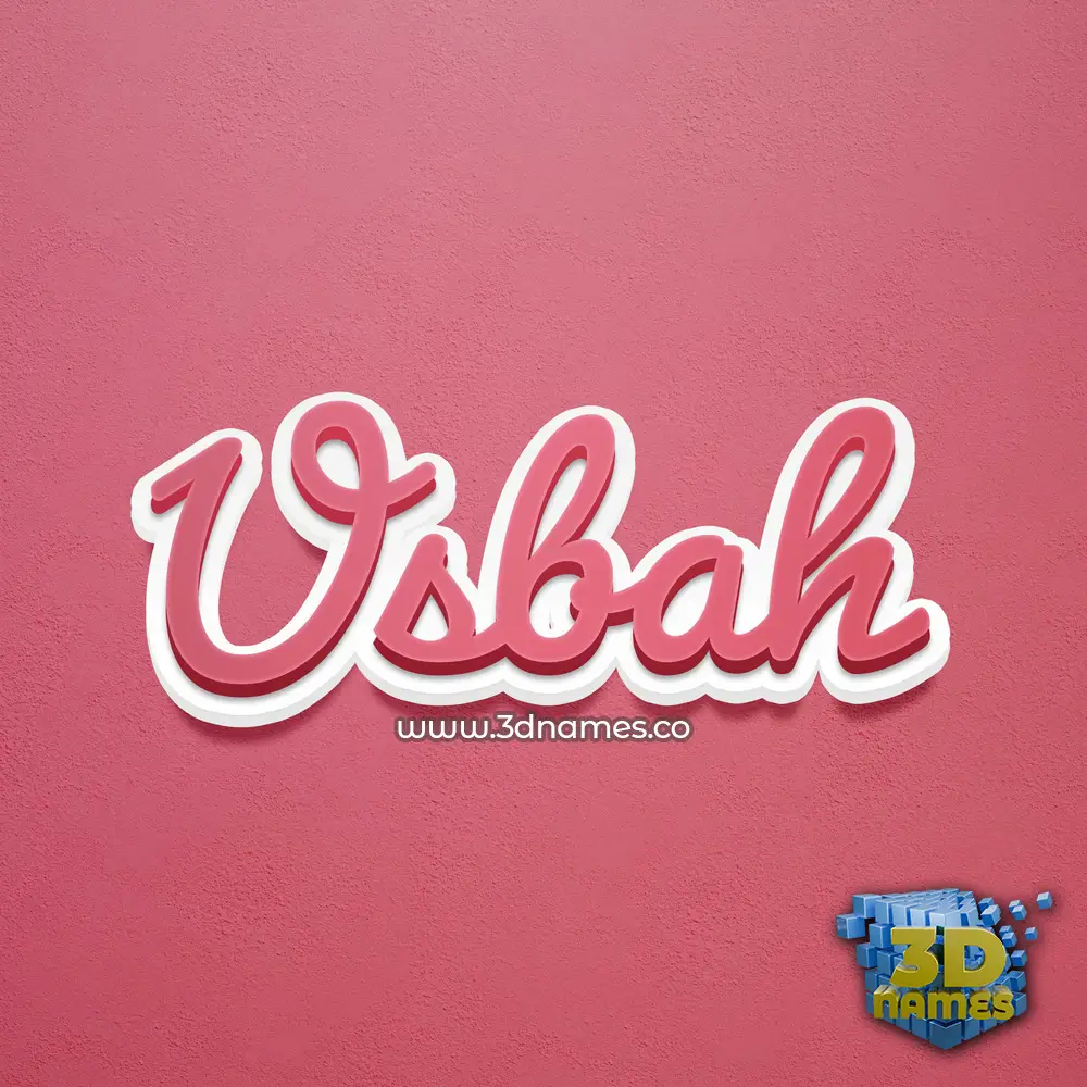usbah in Red Scribble style - 3D name wallpaper