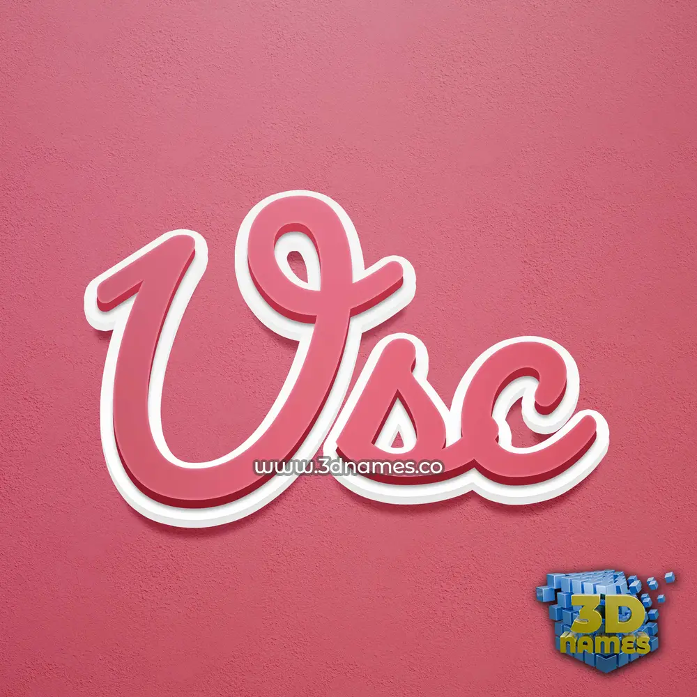 usc in Red Scribble style - 3D name wallpaper