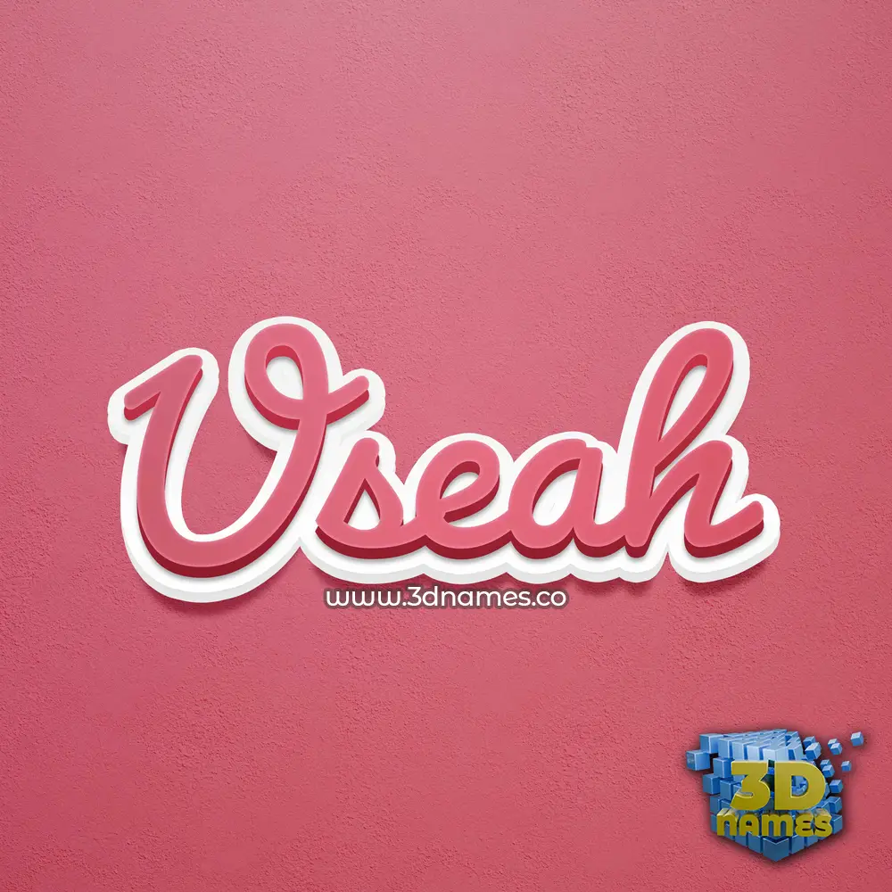 useah in Red Scribble style - 3D name wallpaper