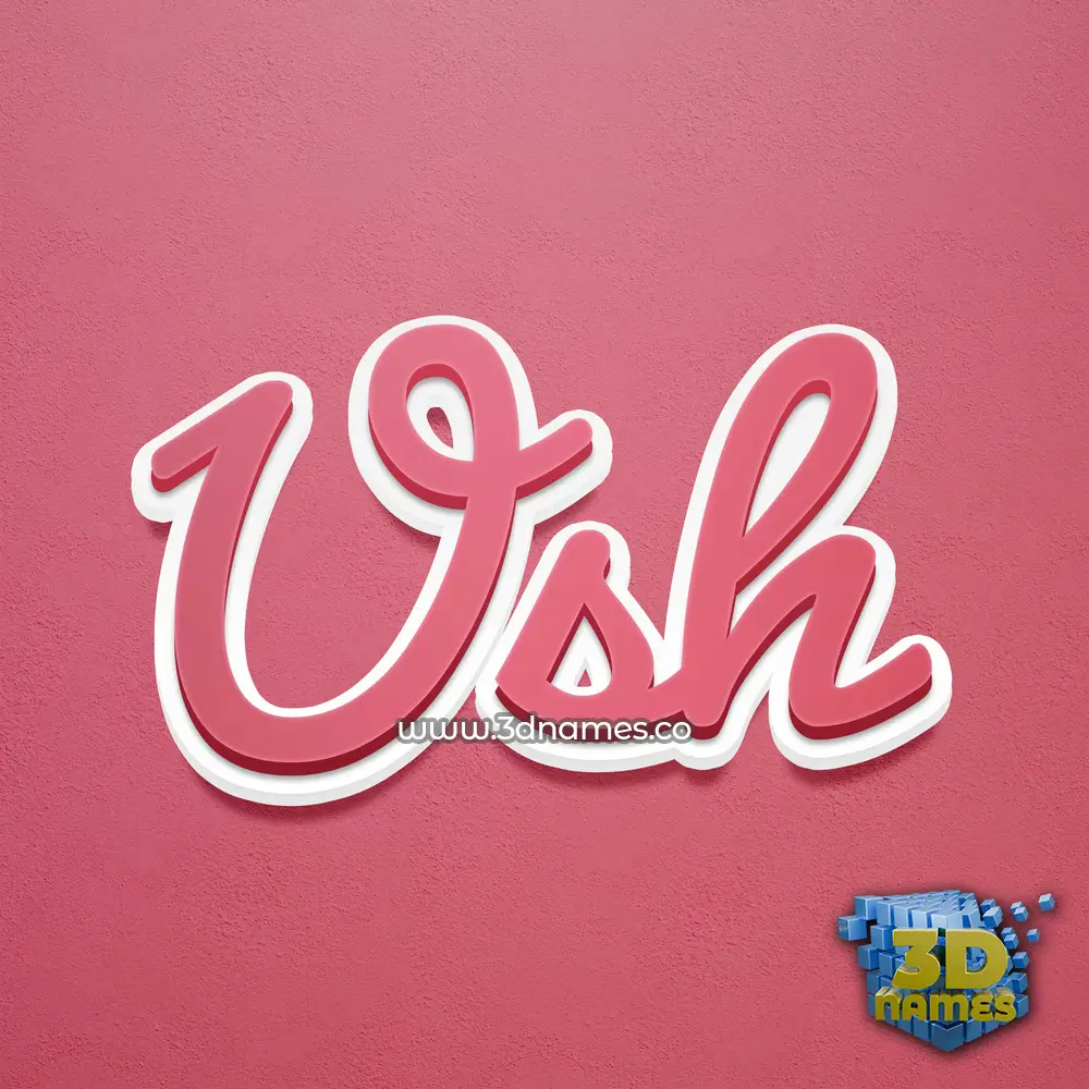 ush in Red Scribble style - 3D name wallpaper
