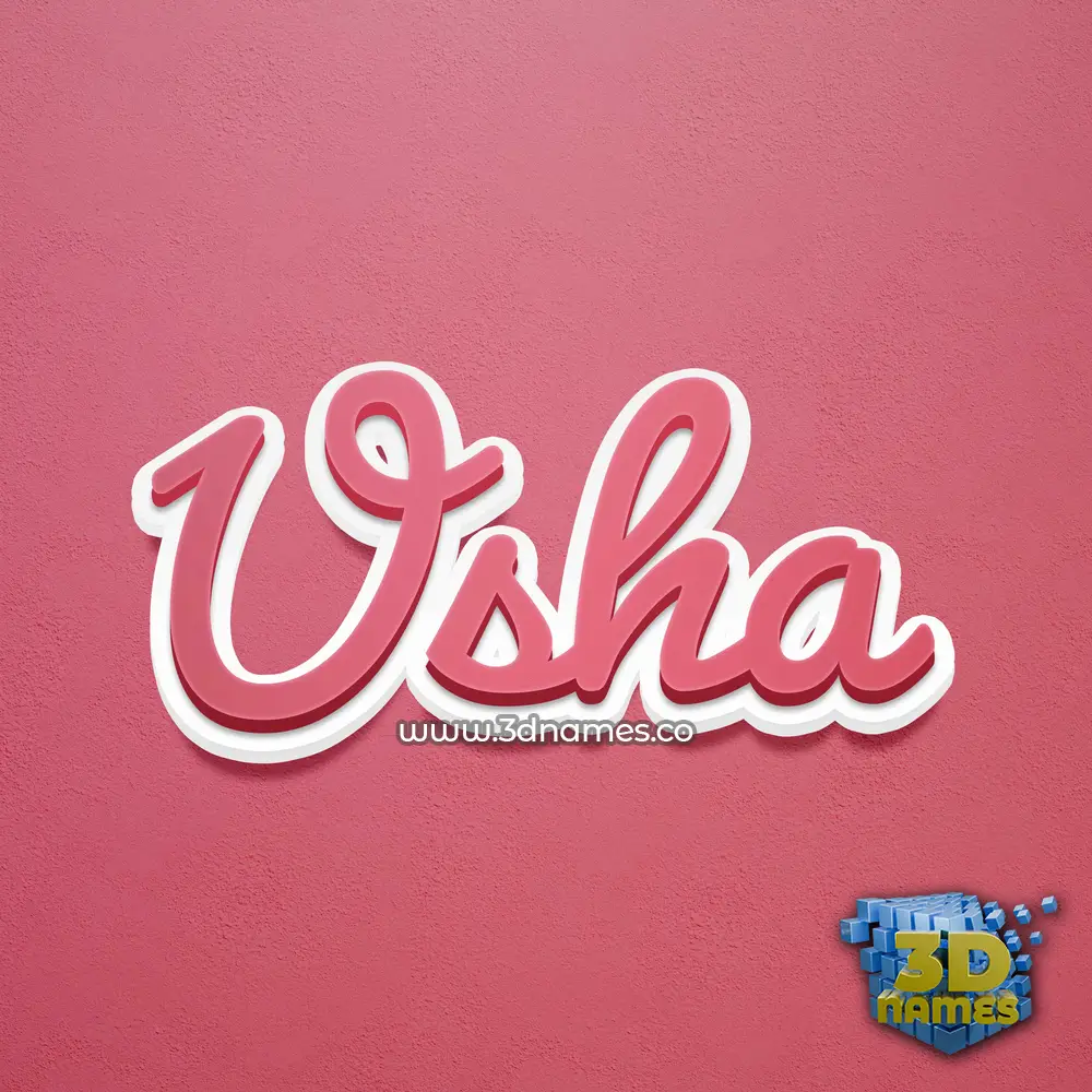 usha in Red Scribble style - 3D name wallpaper