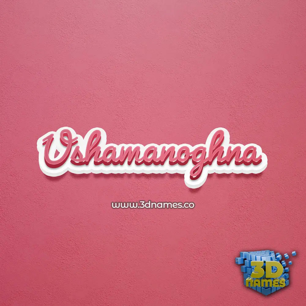 ushamanoghna in Red Scribble style - 3D name wallpaper