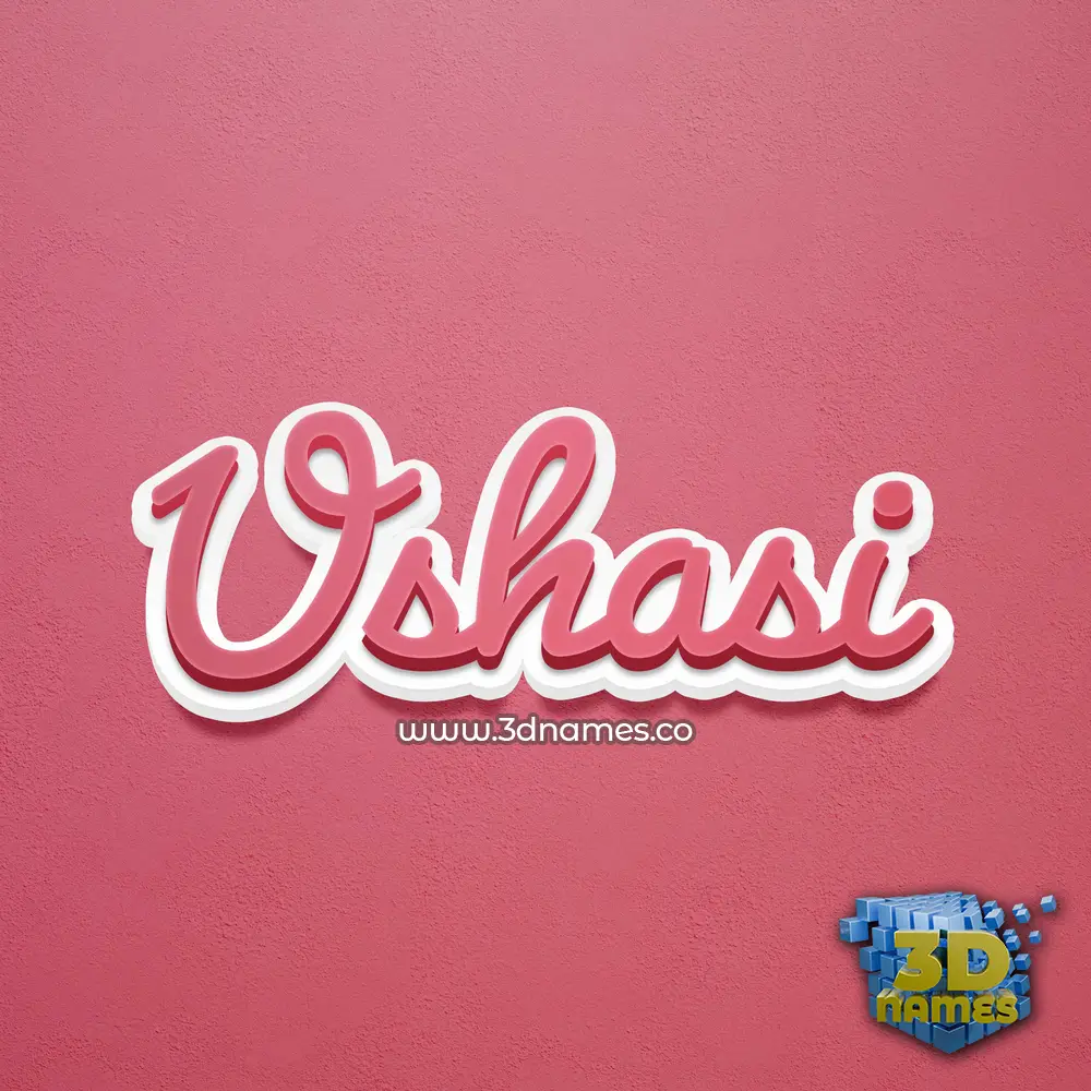 ushasi in Red Scribble style - 3D name wallpaper