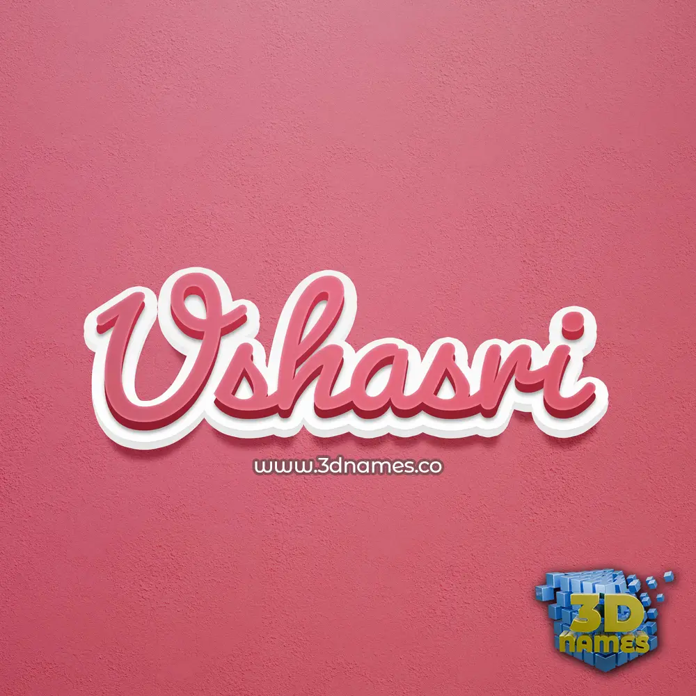 ushasri in Red Scribble style - 3D name wallpaper