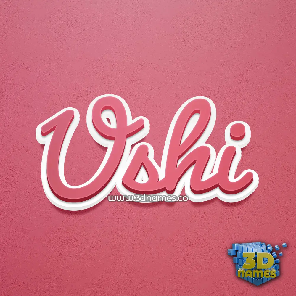 ushi in Red Scribble style - 3D name wallpaper