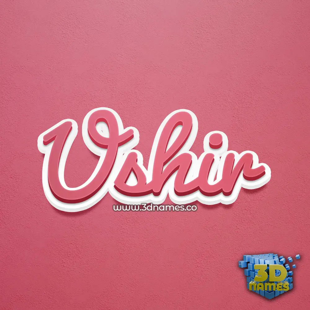 ushir in Red Scribble style - 3D name wallpaper