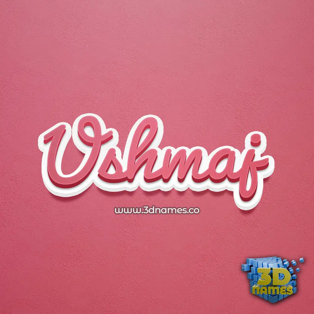 ushmaj in Red Scribble style - 3D name wallpaper