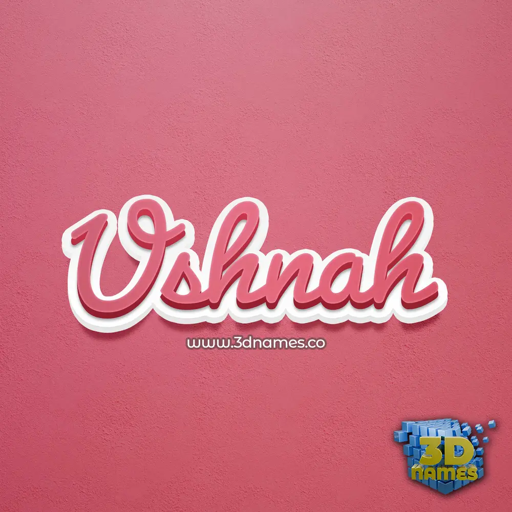 ushnah in Red Scribble style - 3D name wallpaper