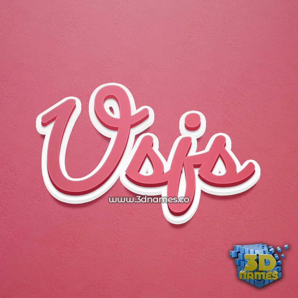 usjs in Red Scribble style - 3D name wallpaper