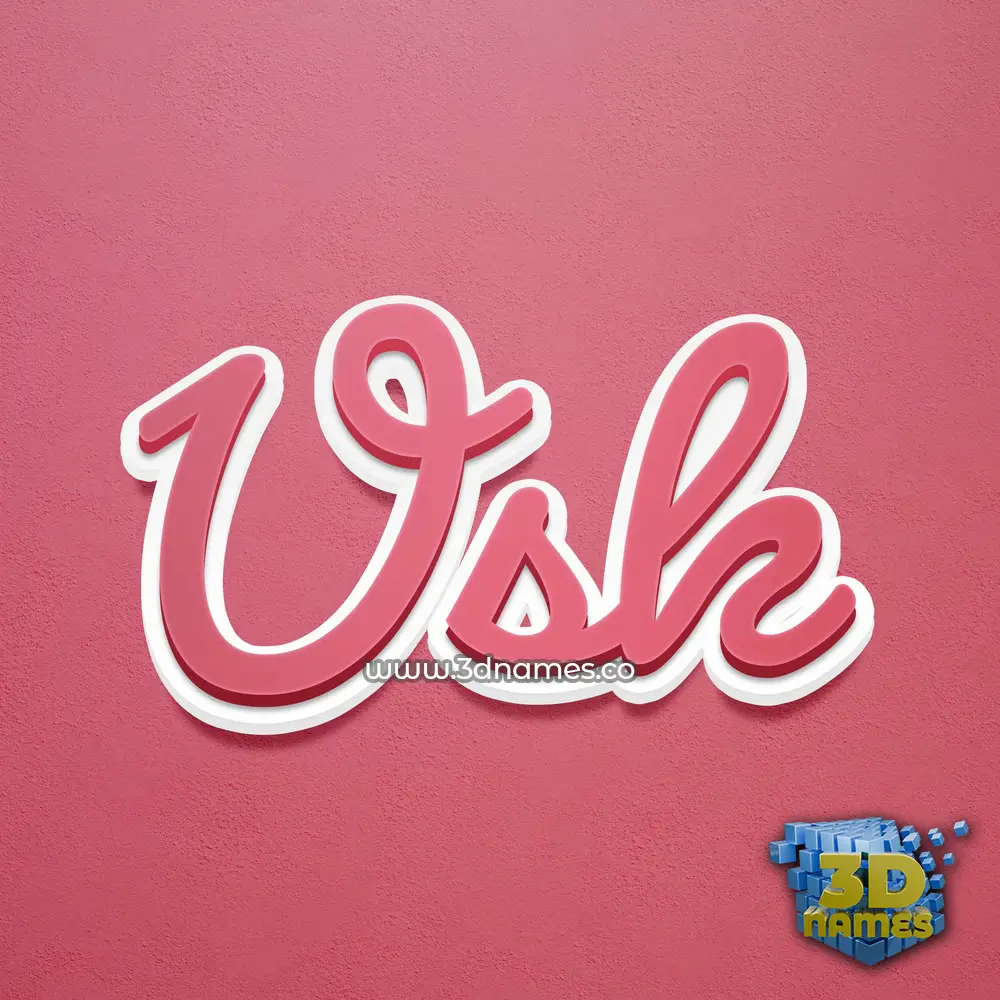 usk in Red Scribble style - 3D name wallpaper