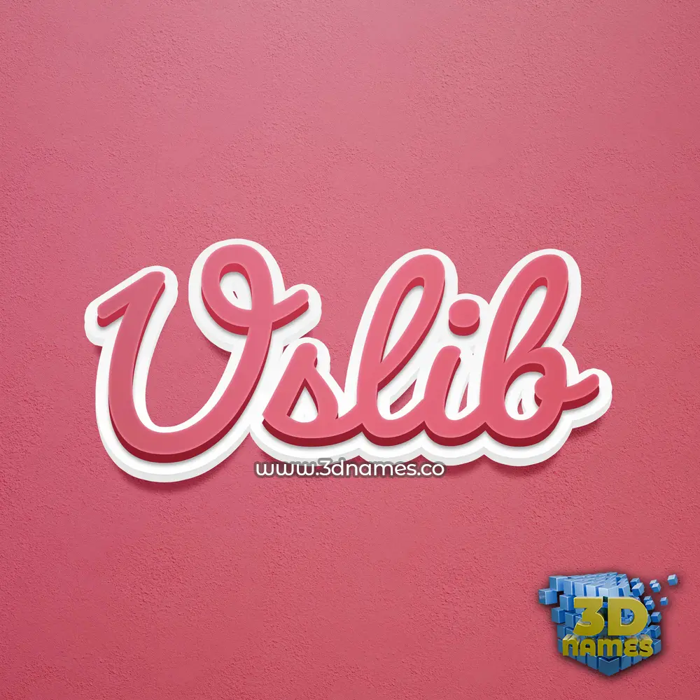 uslib in Red Scribble style - 3D name wallpaper