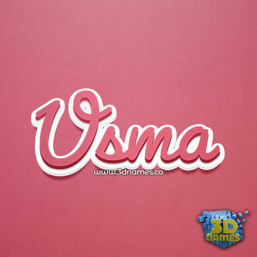 usma in Red Scribble style - 3D name wallpaper