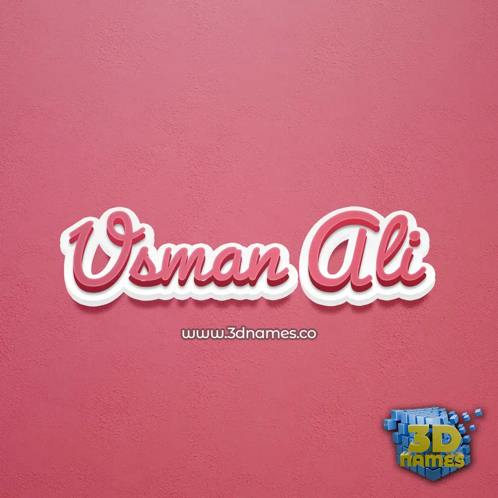 usman ali in Red Scribble style - 3D name wallpaper