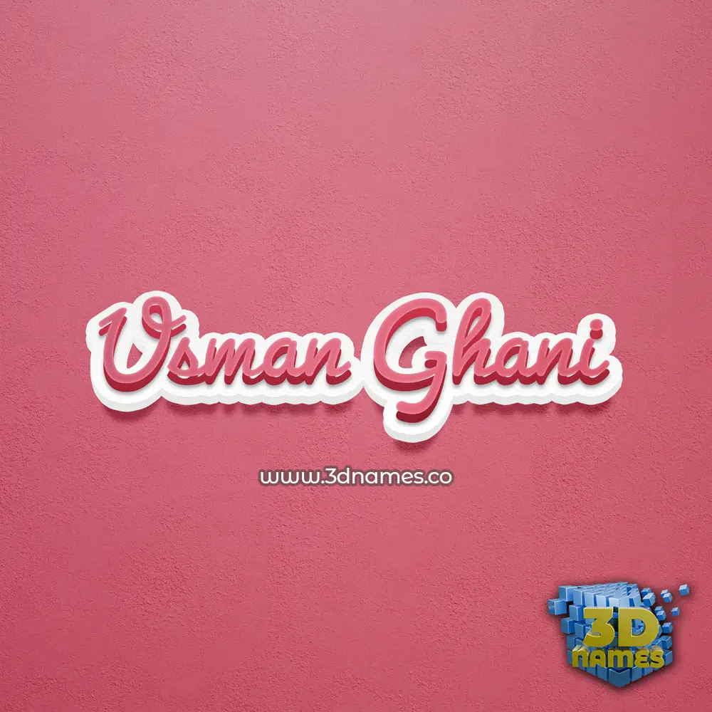 usman ghani in Red Scribble style - 3D name wallpaper