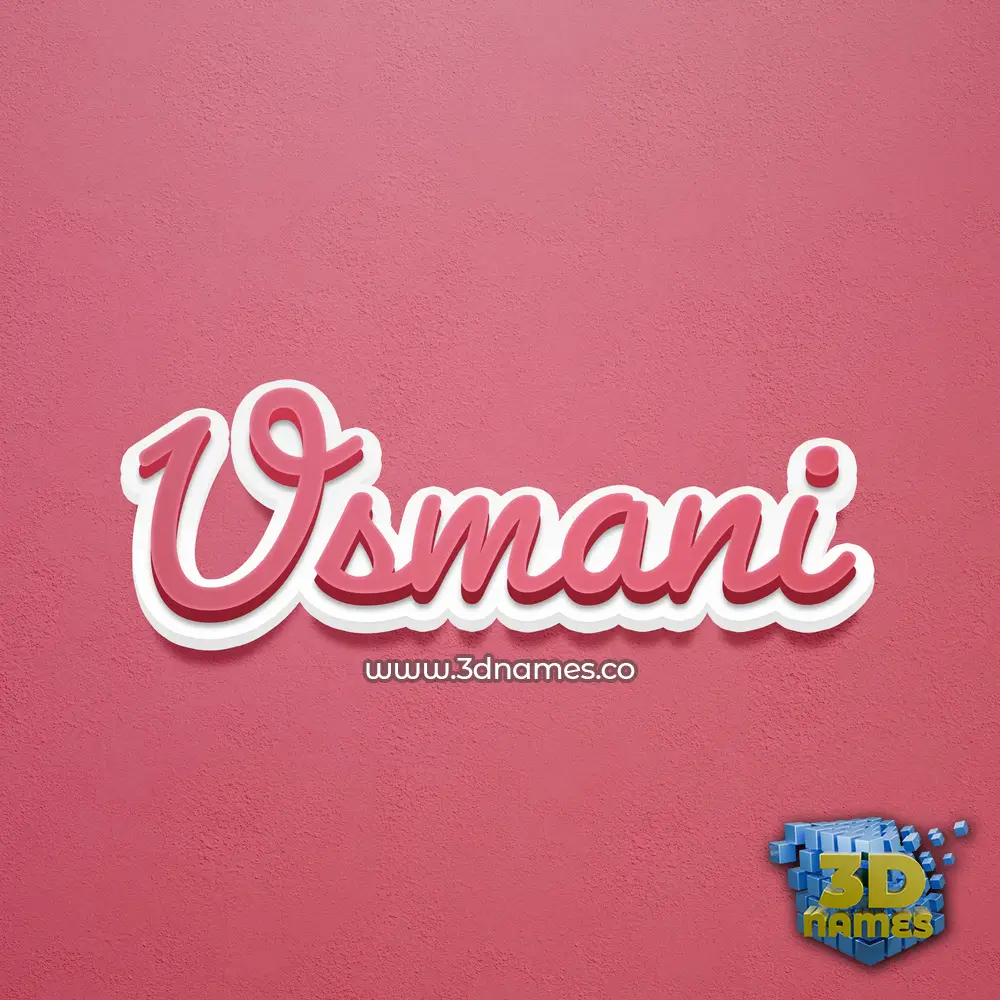 usmani in Red Scribble style - 3D name wallpaper