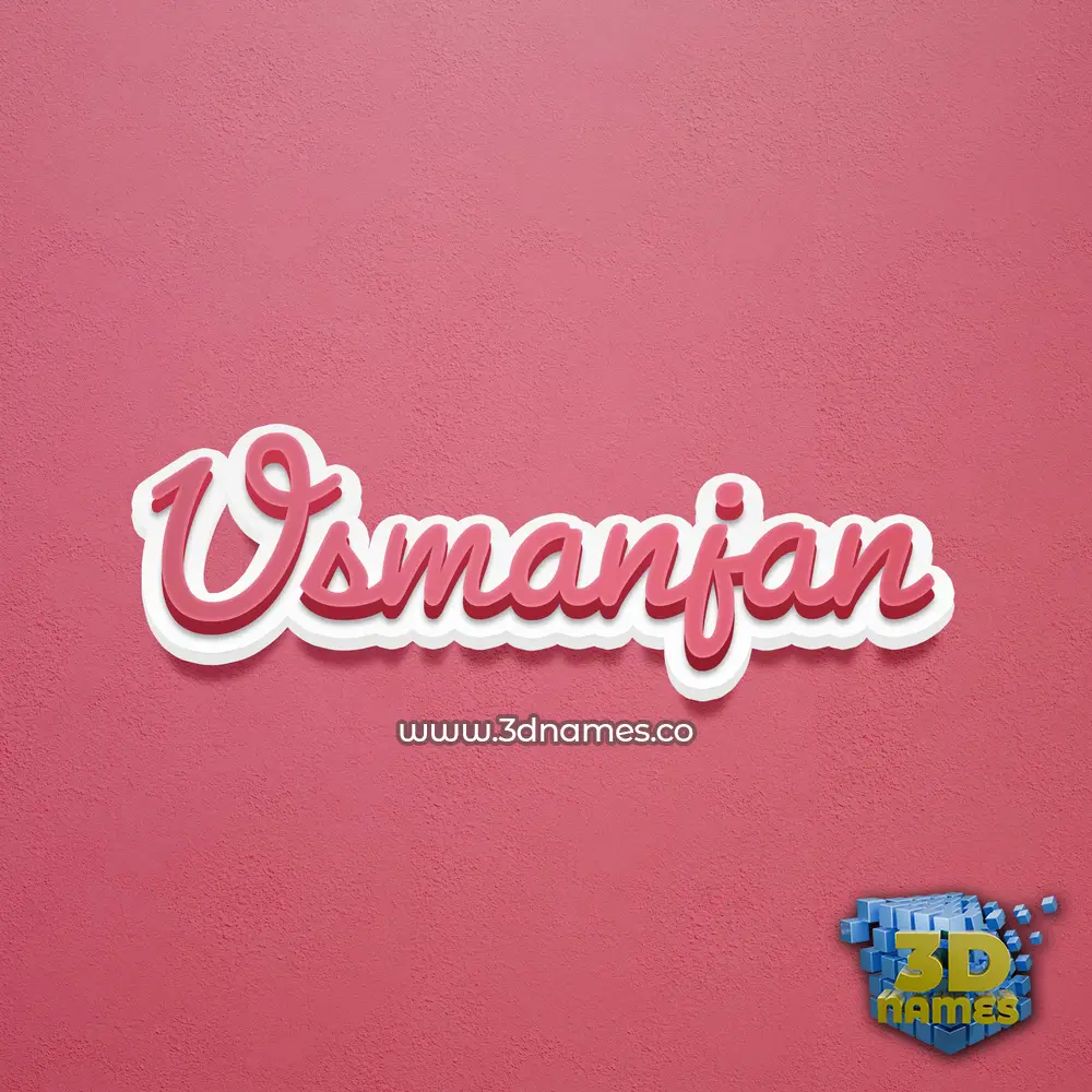 usmanjan in Red Scribble style - 3D name wallpaper
