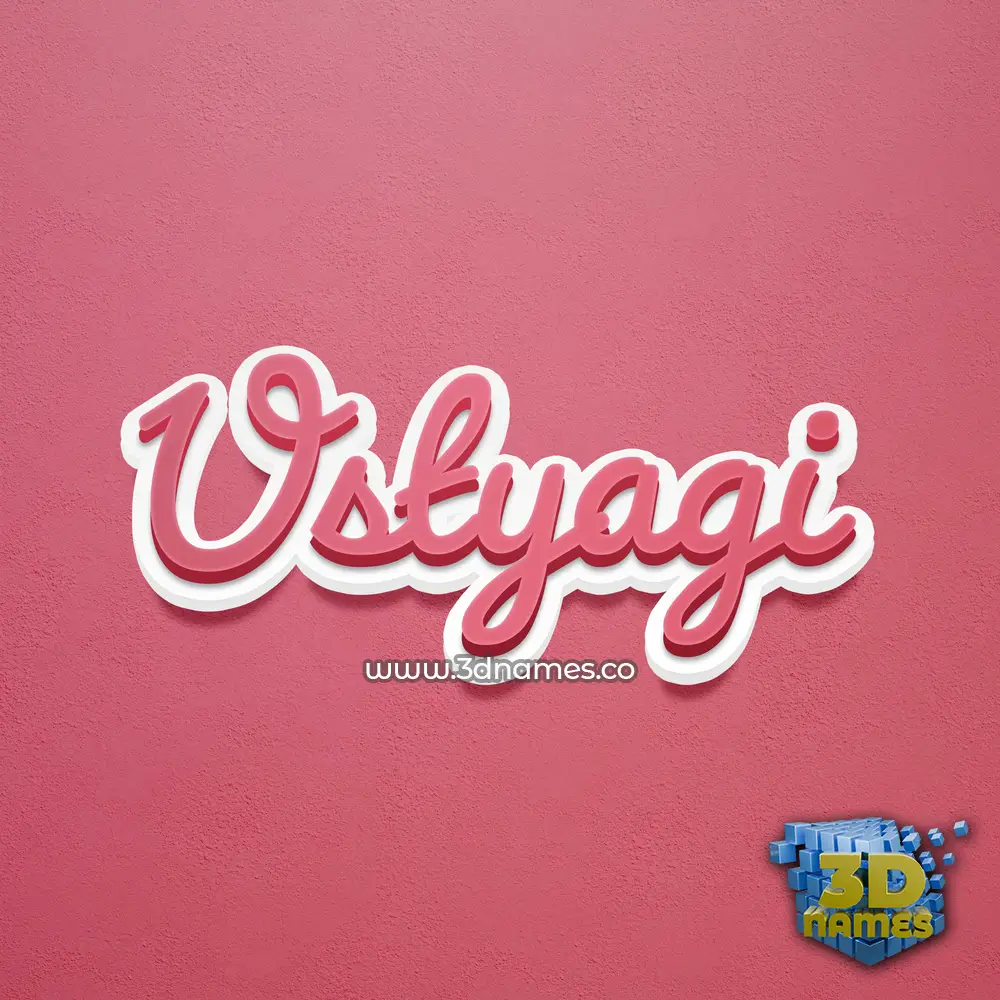 ustyagi in Red Scribble style - 3D name wallpaper