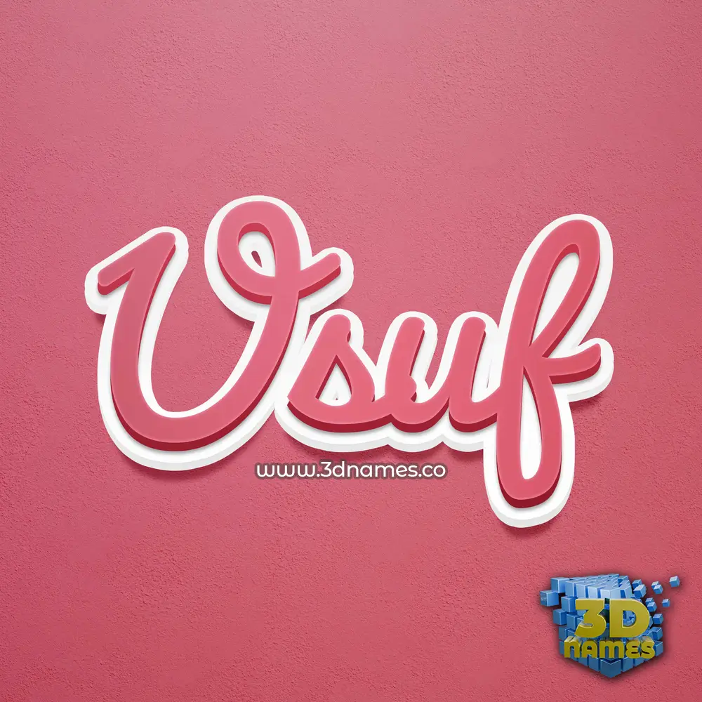 usuf in Red Scribble style - 3D name wallpaper