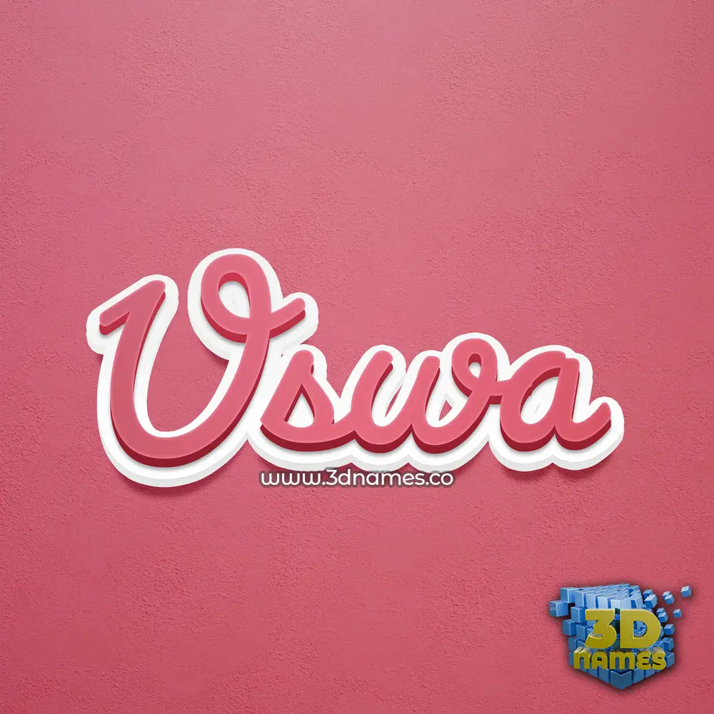 uswa in Red Scribble style - 3D name wallpaper