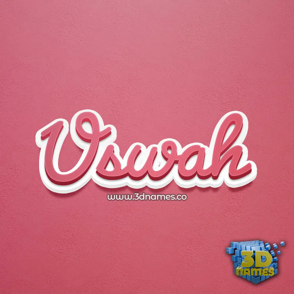 uswah in Red Scribble style - 3D name wallpaper