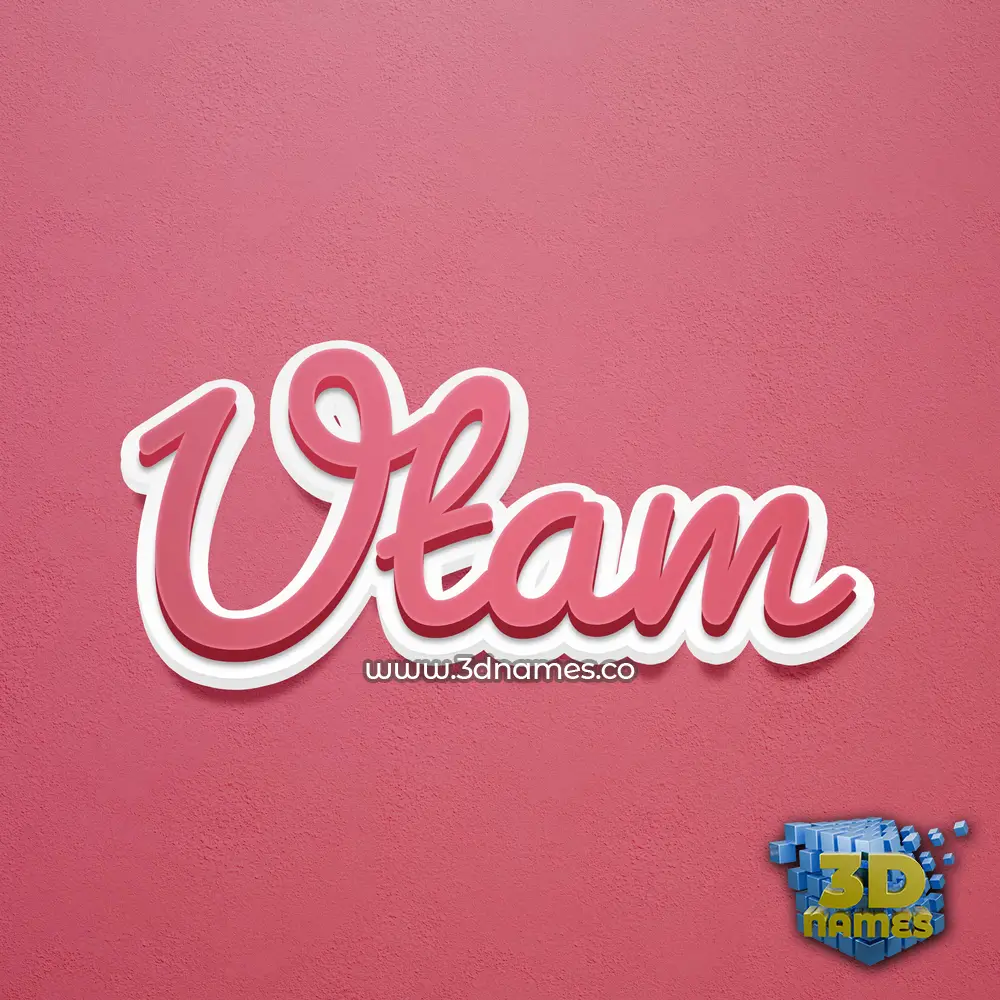 utam in Red Scribble style - 3D name wallpaper