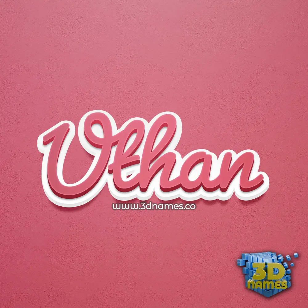 uthan in Red Scribble style - 3D name wallpaper