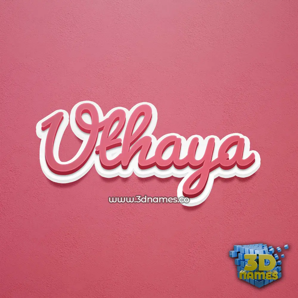 uthaya in Red Scribble style - 3D name wallpaper