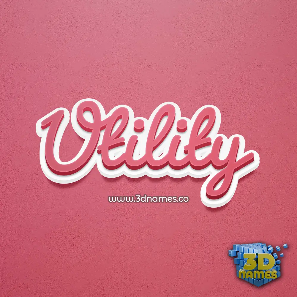 utility in Red Scribble style - 3D name wallpaper