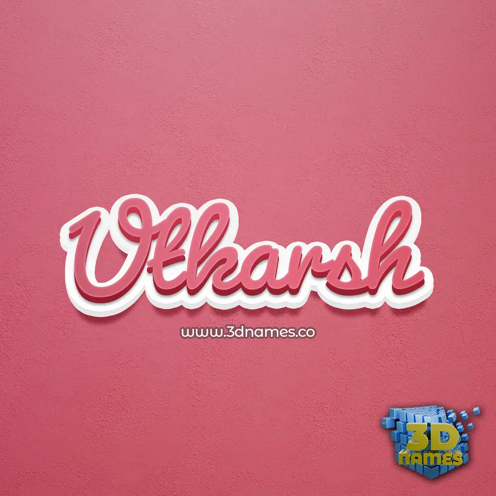 utkarsh in Red Scribble style - 3D name wallpaper