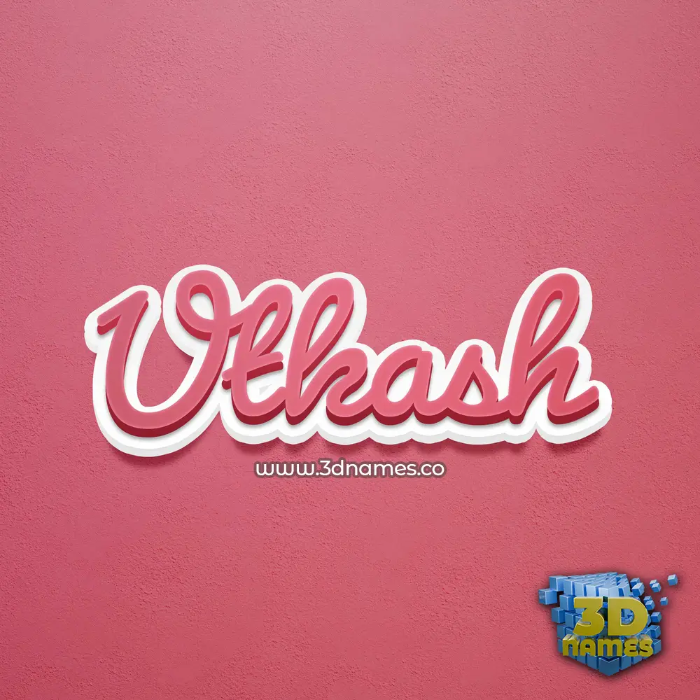 utkash in Red Scribble style - 3D name wallpaper