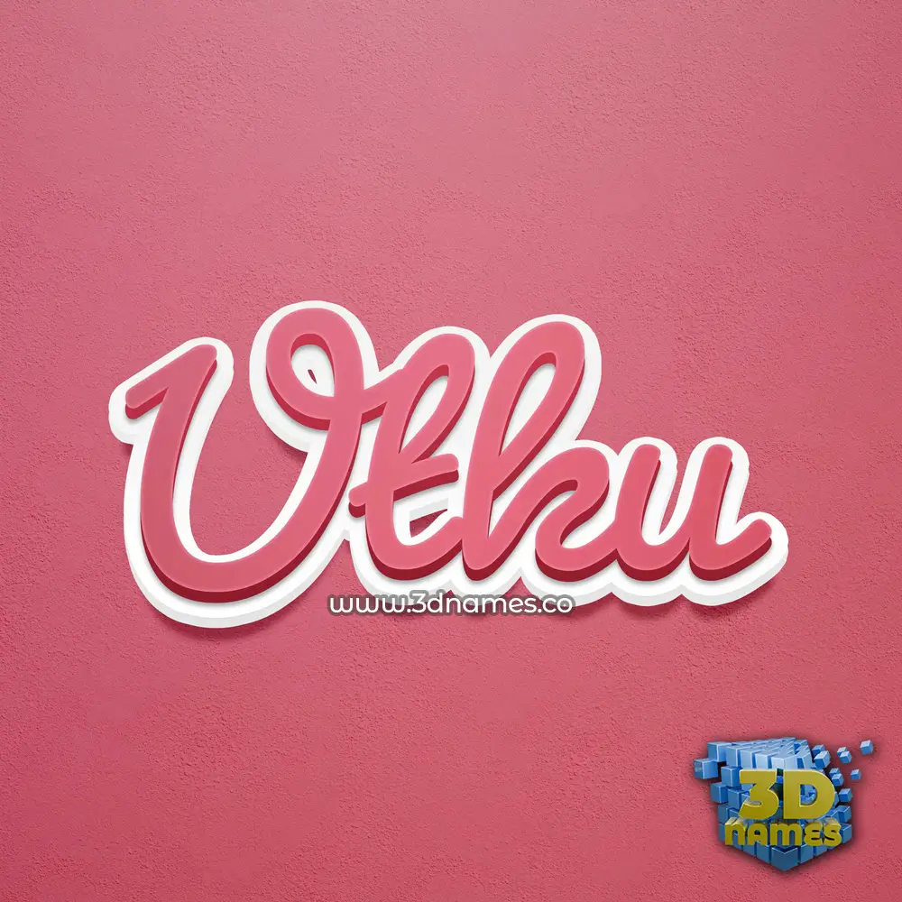 utku in Red Scribble style - 3D name wallpaper