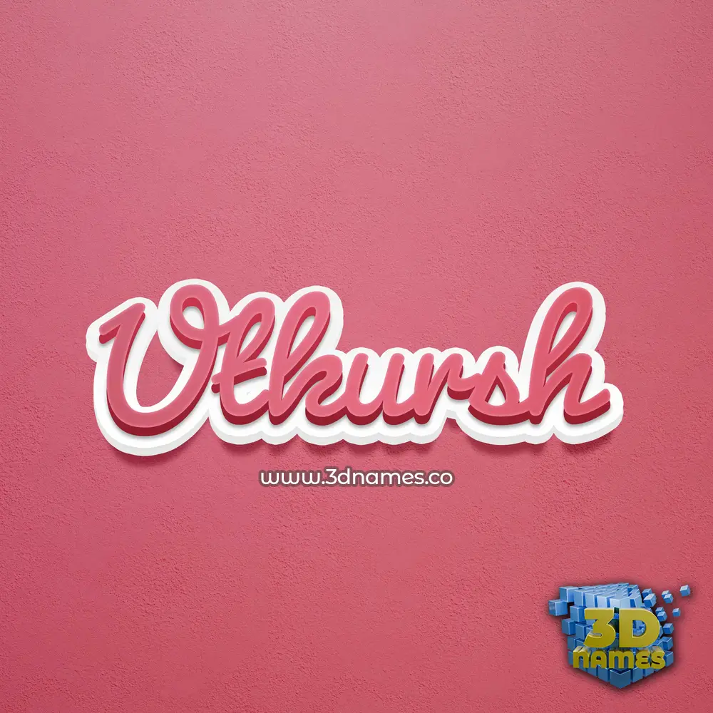 utkursh in Red Scribble style - 3D name wallpaper
