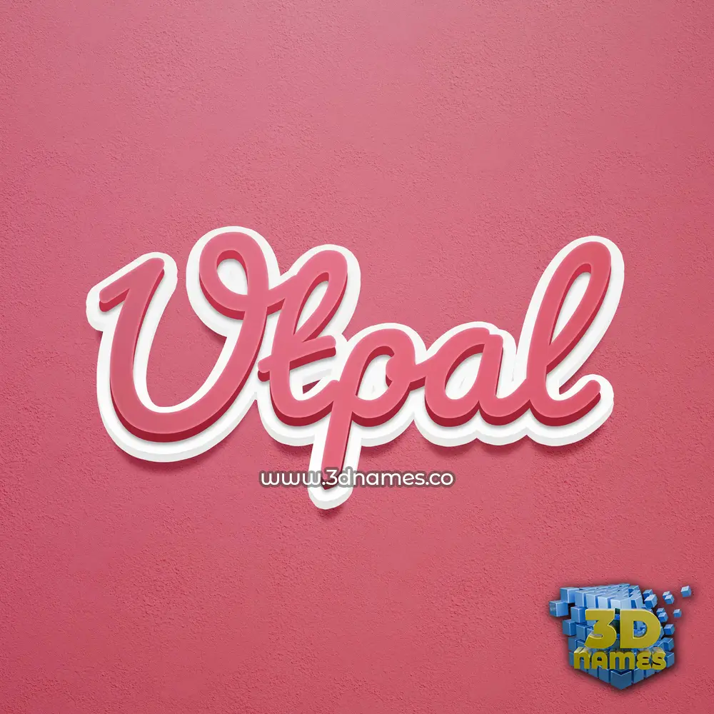 utpal in Red Scribble style - 3D name wallpaper