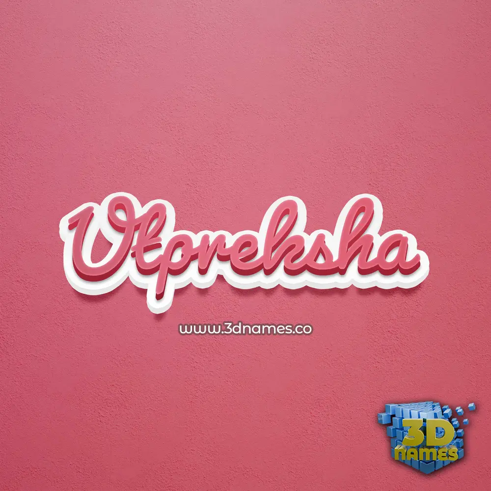 utpreksha in Red Scribble style - 3D name wallpaper