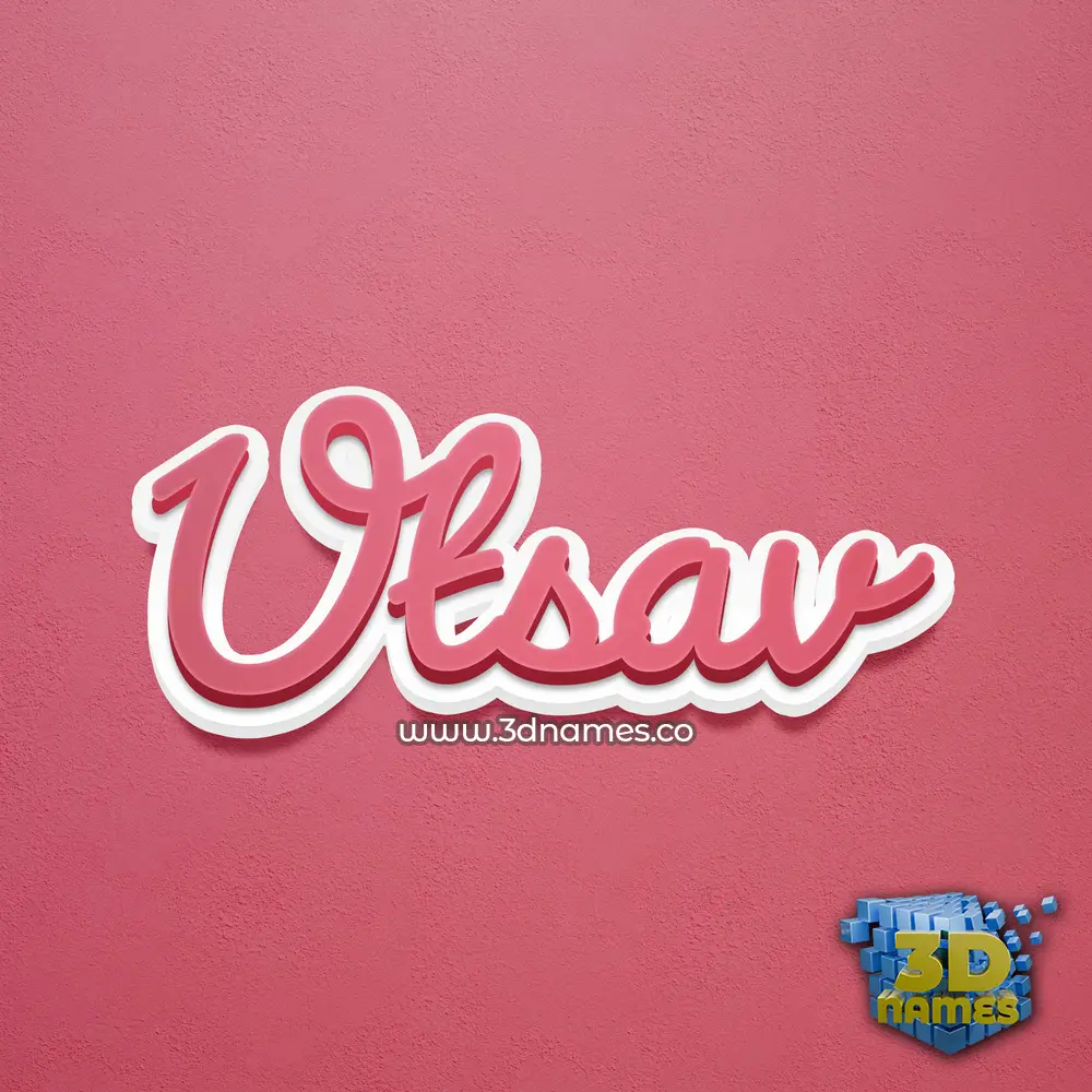 utsav in Red Scribble style - 3D name wallpaper
